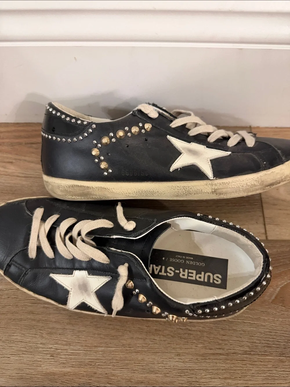 Black Leather Golden Goose Women's Sneakers